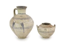 Two Cypro-archaic vessels, c.600-450 BC,H 46cm. & 21cm.