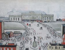 § Laurence Stephen Lowry (1887-1976)Station ApproachLithographsigned, from the edition of 850,