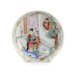 A Chinese famille rose saucer dish, Yongzheng period,painted with a scene from the Romance of the