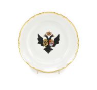 A Russian porcelain armorial plate, Imperial Porcelain Factory, St. Petersburg, Period of Alexander