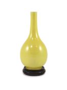 A Chinese yellow ground narrow neck bottle vase, Yongzheng mark but mid 20th century,Provenance -