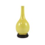 A Chinese yellow ground narrow neck bottle vase, Yongzheng mark but mid 20th century,Provenance -