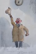 § Quentin Blake (1932-)Souvenir of the Treasury daysInk and watercolour on paperInscribed ‘for Tom
