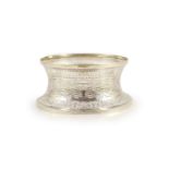 A George V Irish pierced silver dish ring, by West & Son,engraved with urn and swag decoration,