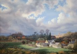 § Daniel Van der Putten (b.1960)‘Spring at Gaston, Northamptonshire’Oil on panelsigned and dated