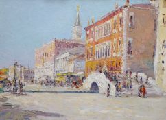 William Alphonse Lambrecht (French, 1876-1940)View of VeniceOil on boardSigned30 x 41cm.