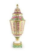 A large Paris porcelain vase, by Rue Theroux, c.1790,finely painted with garlands and festoons of