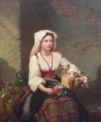 19th century English SchoolThe Flower SellerOil on millboard29 x 24cm.
