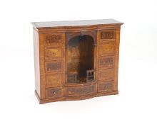 A late 18th century Dutch walnut and marquetry collectors cabinet