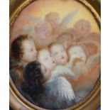 Victorian SchoolReynolds AngelsReverse painting on glass63 x 52cm.