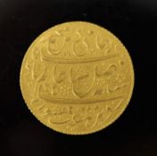 An Indian Bengal one Mohur gold coin, Shah Alam II (1759-1806), Murshidabad strike 1788, AEF