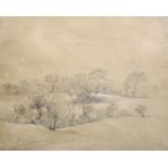 Attributed to Thomas Gainsborough (1727-1788)Trees on a hillsidePencil and chalk on buff paper17.5