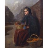 Norman E. Tayler (1843-1915)The Orange SellerOil on canvasSigned and dated 186350 x 40cm.