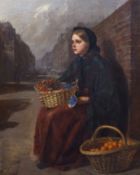 Norman E. Tayler (1843-1915)The Orange SellerOil on canvasSigned and dated 186350 x 40cm.