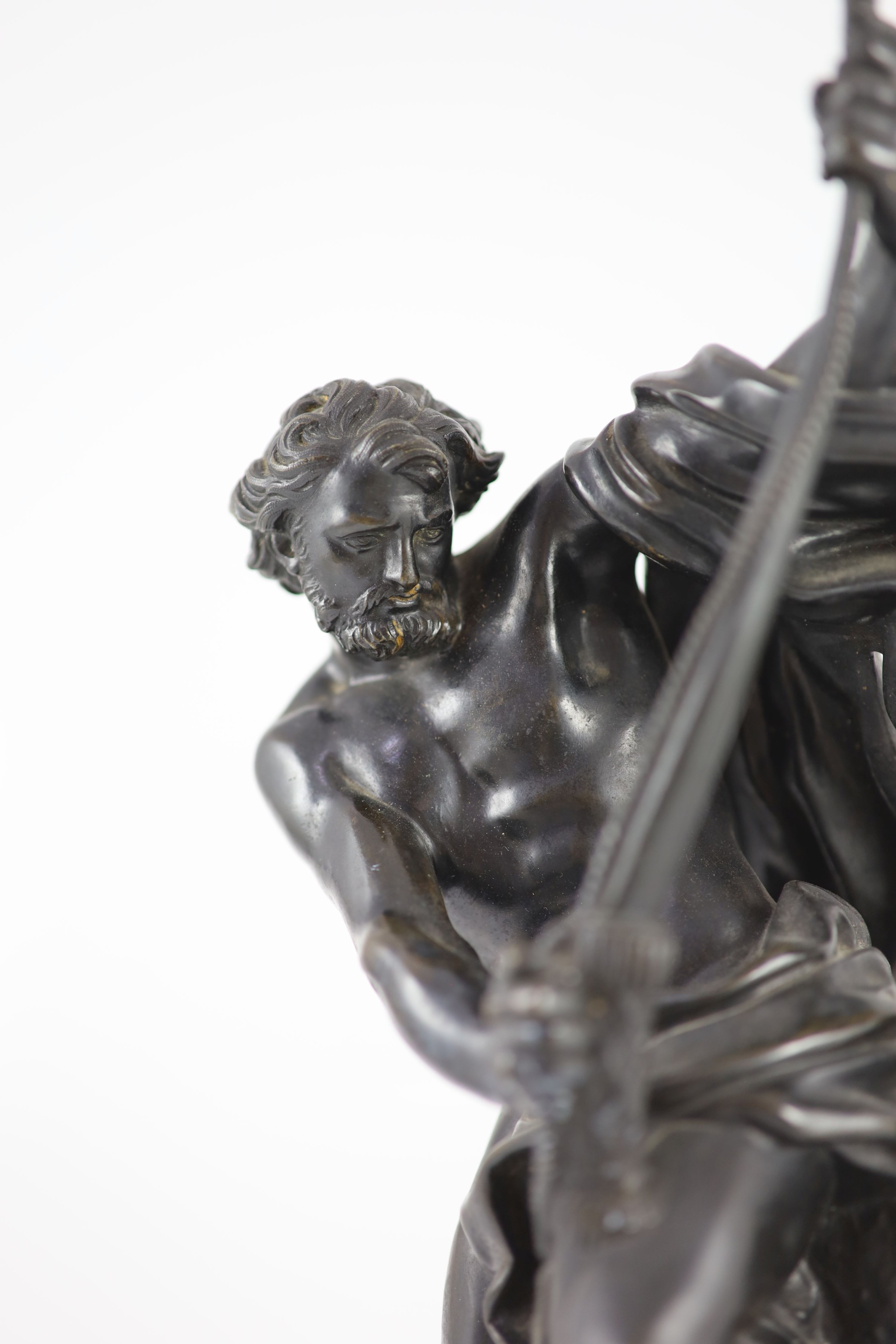 After Jacques Bousseau (French, 1681-1740)a French bronze study of Ulysses bending the bow, - Image 2 of 5