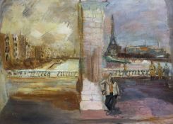 § Anthony Gross (1905-1984)View of Paris with the Eiffel TowerOil on canvasSigned and dated ‘3253 x