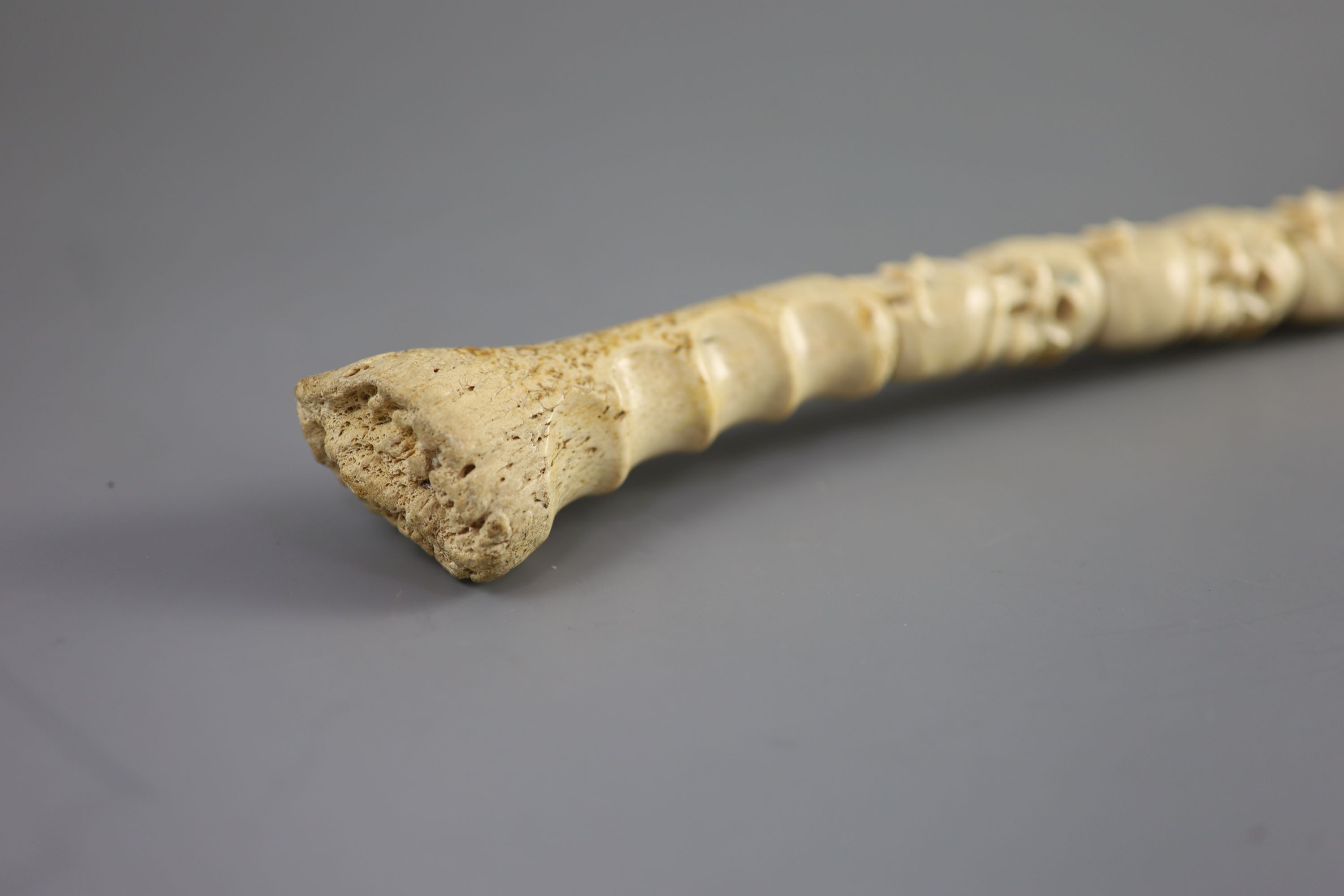 A unusual Inuit ‘skull’ carved walrus baculum, believed to be 19th century,Intricately carved and - Image 6 of 6