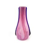 Elizabeth Graydon-Stannus, an unusual mottled pink and purple glass vase, circa 1930, of flattened