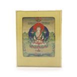 A Tibetan painted thangka depicting White Tara, 19th century,later laid on a stretchered canvas,