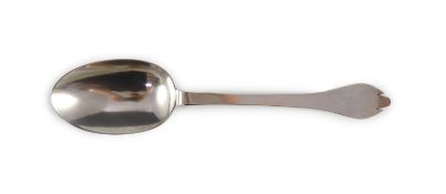 A Queen Anne West Country silver trefid spoon, inscribed ‘MT’ over ‘IM, over ‘1715’, by John