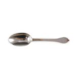 A Queen Anne West Country silver trefid spoon, inscribed ‘MT’ over ‘IM, over ‘1715’, by John