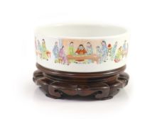 A Chinese famille rose cylindrical bowl, Yongzheng mark but Republic period,finely painted with