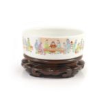 A Chinese famille rose cylindrical bowl, Yongzheng mark but Republic period,finely painted with