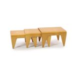 Marcel Breuer (Hungarian 1901-1981) probably by Isokon, a nest of three bent ply birch laminate