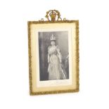 A signed and dated Coronation day portrait photograph, Queen Alexandra of Denmarkscripted top left,