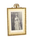 A signed and dated Coronation day portrait photograph, Queen Alexandra of Denmarkscripted top left,