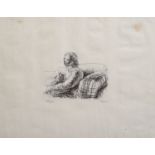 § Henry Moore (1898-1986)Seated figure holding glass, (CGM 388)LithographSigned in pencil, 50/50,31