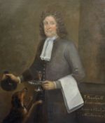 English School c.1745Three-quarter length portrait of Thomas Bardwell, the butler and clerk at
