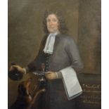 English School c.1745Three-quarter length portrait of Thomas Bardwell, the butler and clerk at