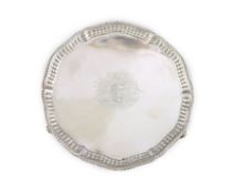 A good early George III silver salver, by Richard Rugg,of shaped circular form, with 'scaled'