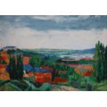 Moshe Galili (Hungarian, b.1930)View from HighgateOil on canvassigned and inscribed verso50 x 70cm.