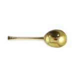 A 17th century silver gilt seal-top spoon, likely Wessex or West Country,circa 1620, later gilded