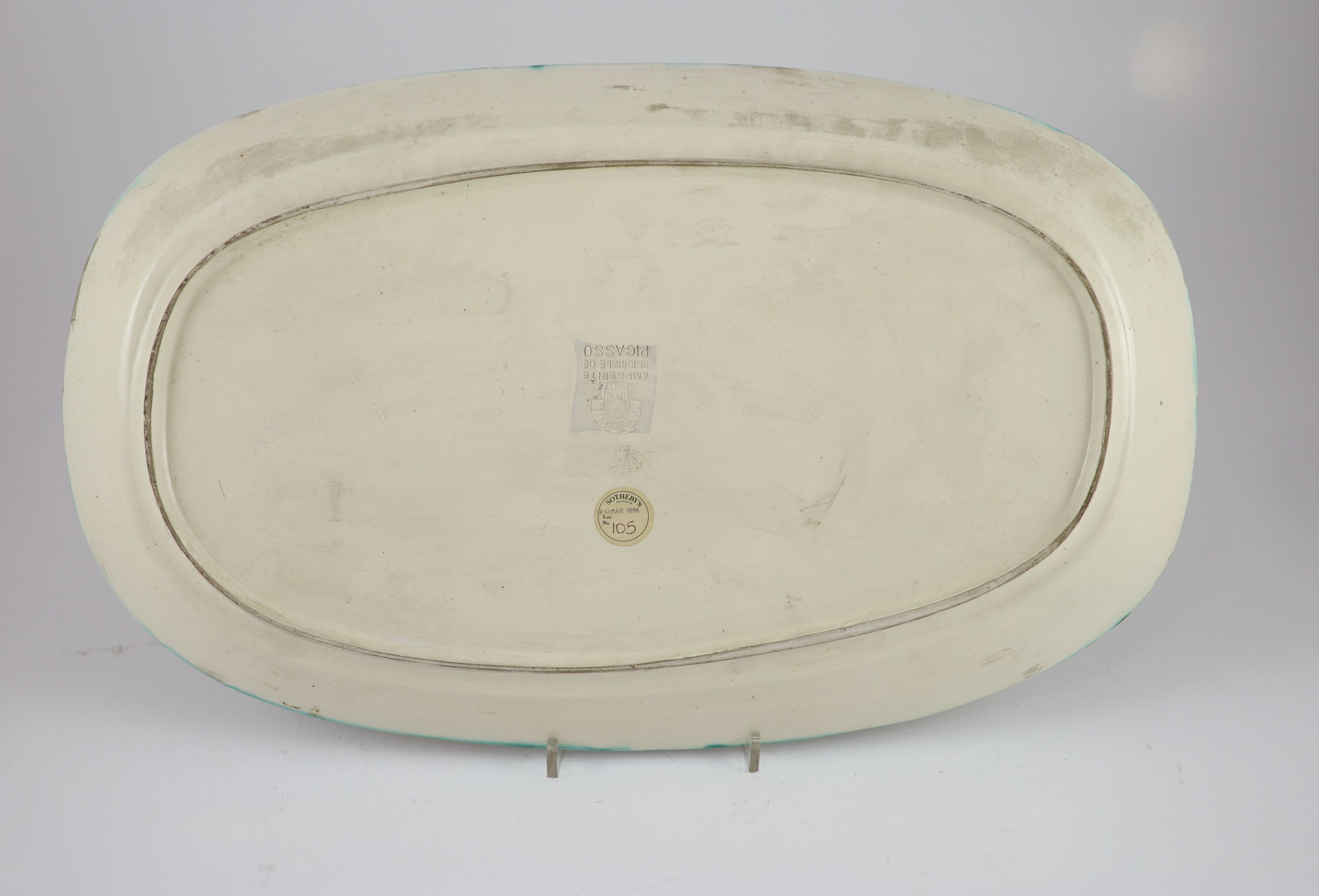 § Pablo Picasso (1881-1973) for Madoura pottery, an oblong dish with Goat's Head in Profile (Tete - Image 2 of 2