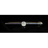 An early 20th century gold, platinum and solitaire diamond set bar brooch,the old round stone