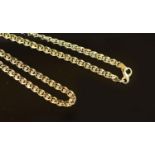 A two colour 18ct gold necklace,48cm, 38.3 grams.