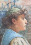 William Langley (1852-1922)An Italian peasant girlWatercolourSigned31 x 22cm.