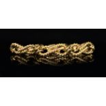 A modern Italian Uno-A-Erre 750 gold rope knot bracelet,approx. 20cm, 52.2 grams.