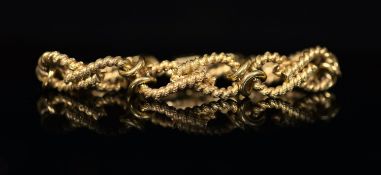 A modern Italian Uno-A-Erre 750 gold rope knot bracelet,approx. 20cm, 52.2 grams.