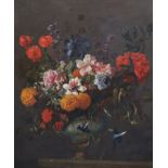 Gasper Peeter Verbruggen The Younger (1664-1730)Still life of flowers in a vase on a ledgeOil on