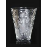 A Lalique 'Ondines' frosted glass vase, post warengraved mark Lalique France,24cm high