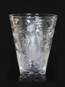 A Lalique 'Ondines' frosted glass vase, post warengraved mark Lalique France,24cm high