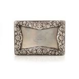 An early Victorian silver table snuff box, by Nathaniel Mills,of rectangular bombe shape with