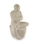§ Andre Wallace FRSS, (1947-), Seated male bather, Portland stone,Monogrammed AW and dated 2000,45.