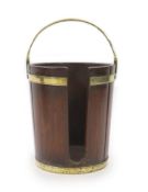 A George III brass bound mahogany plate bucket,W.39cm H.46cm