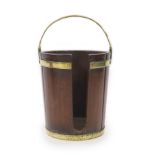 A George III brass bound mahogany plate bucket,W.39cm H.46cm