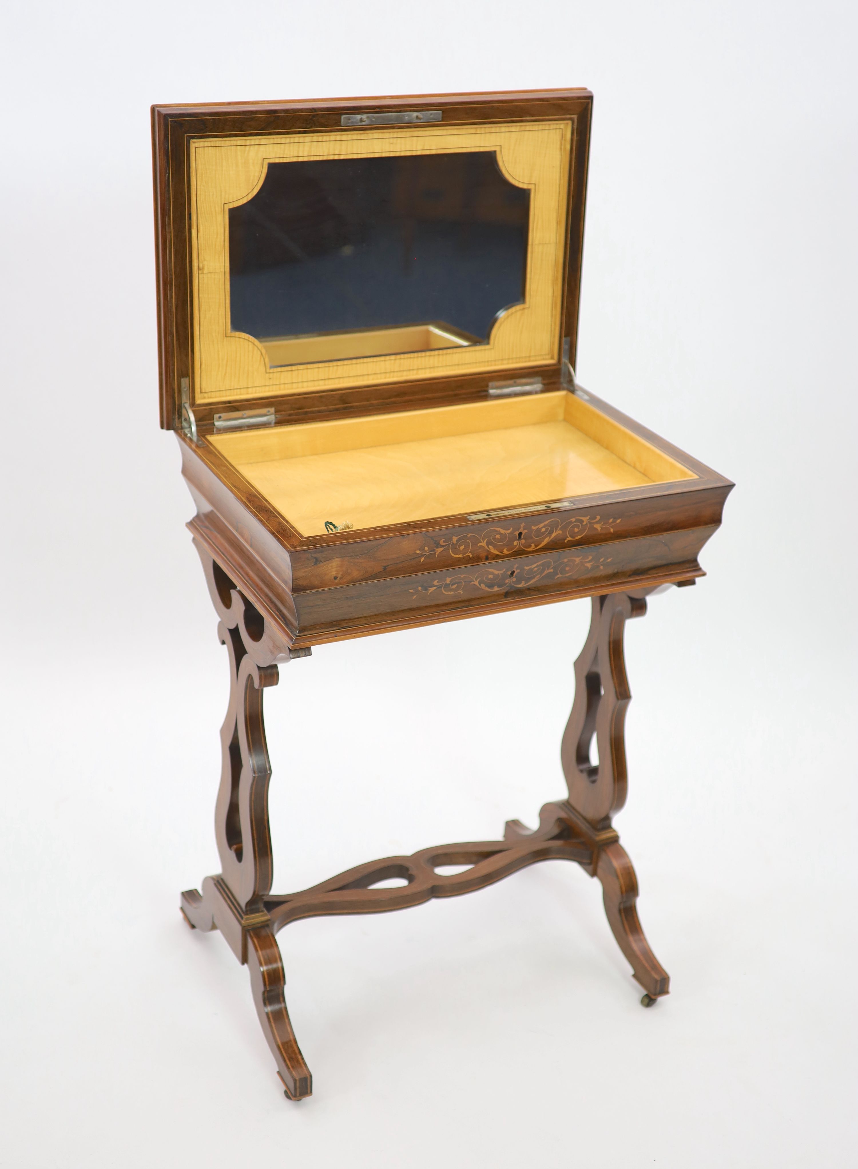 A 19th century French rosewood and sycamore lined lady's dressing table, c.1830, by Alphonse - Image 2 of 6